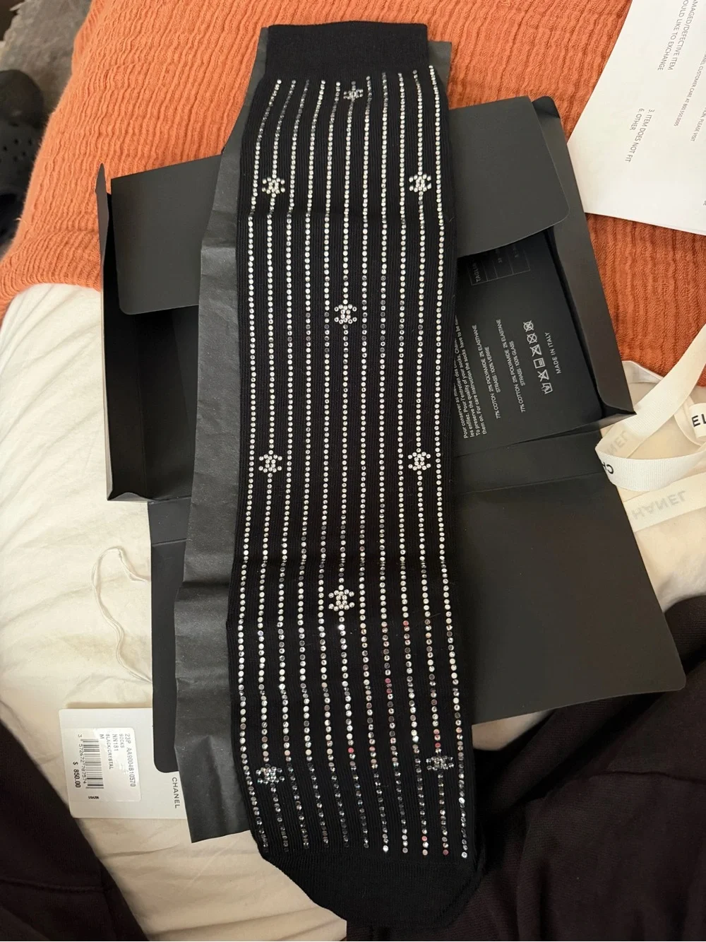 Chanel Spring 2023 Crystal CC socks - BNWT